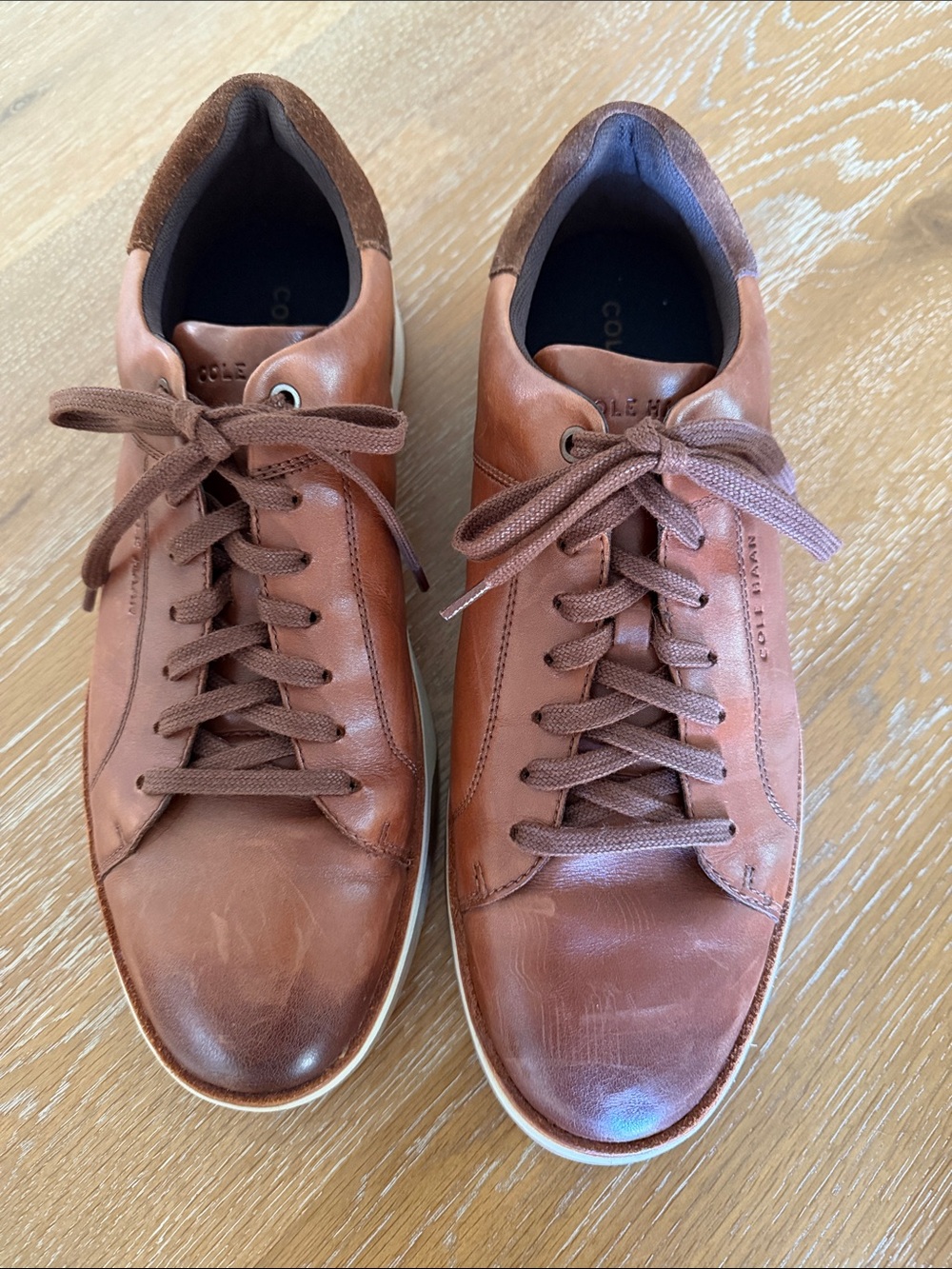Cole Haan Men's Brown Leather Lace-Up Sneakers Shoes 12M